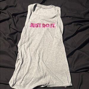 Nike Gray Tank Top with Pink Logo